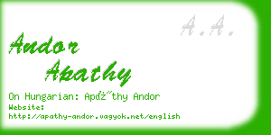 andor apathy business card